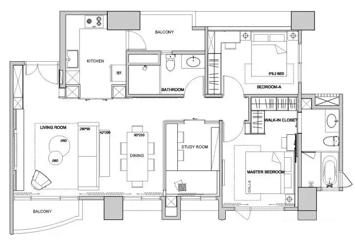 家装公寓三居室平面布局规划方案图合集丨670张JPG丨187M