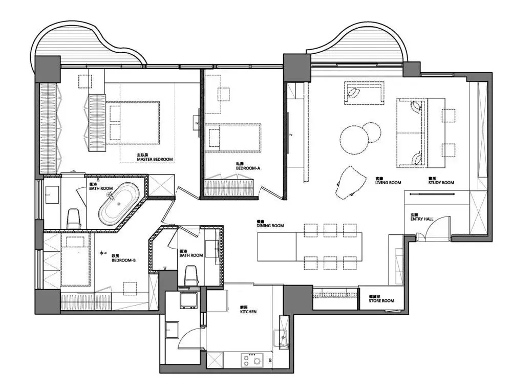 家装公寓三居室平面布局规划方案图合集丨670张JPG丨187M