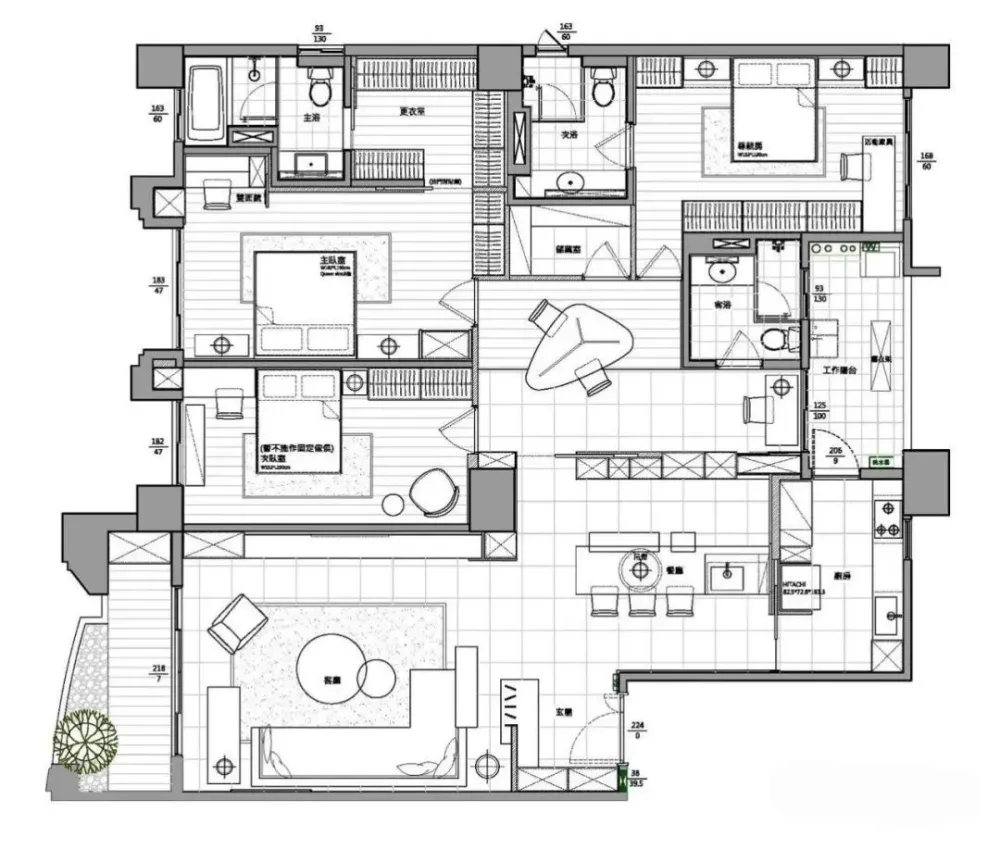 家装公寓三居室平面布局规划方案图合集丨670张JPG丨187M