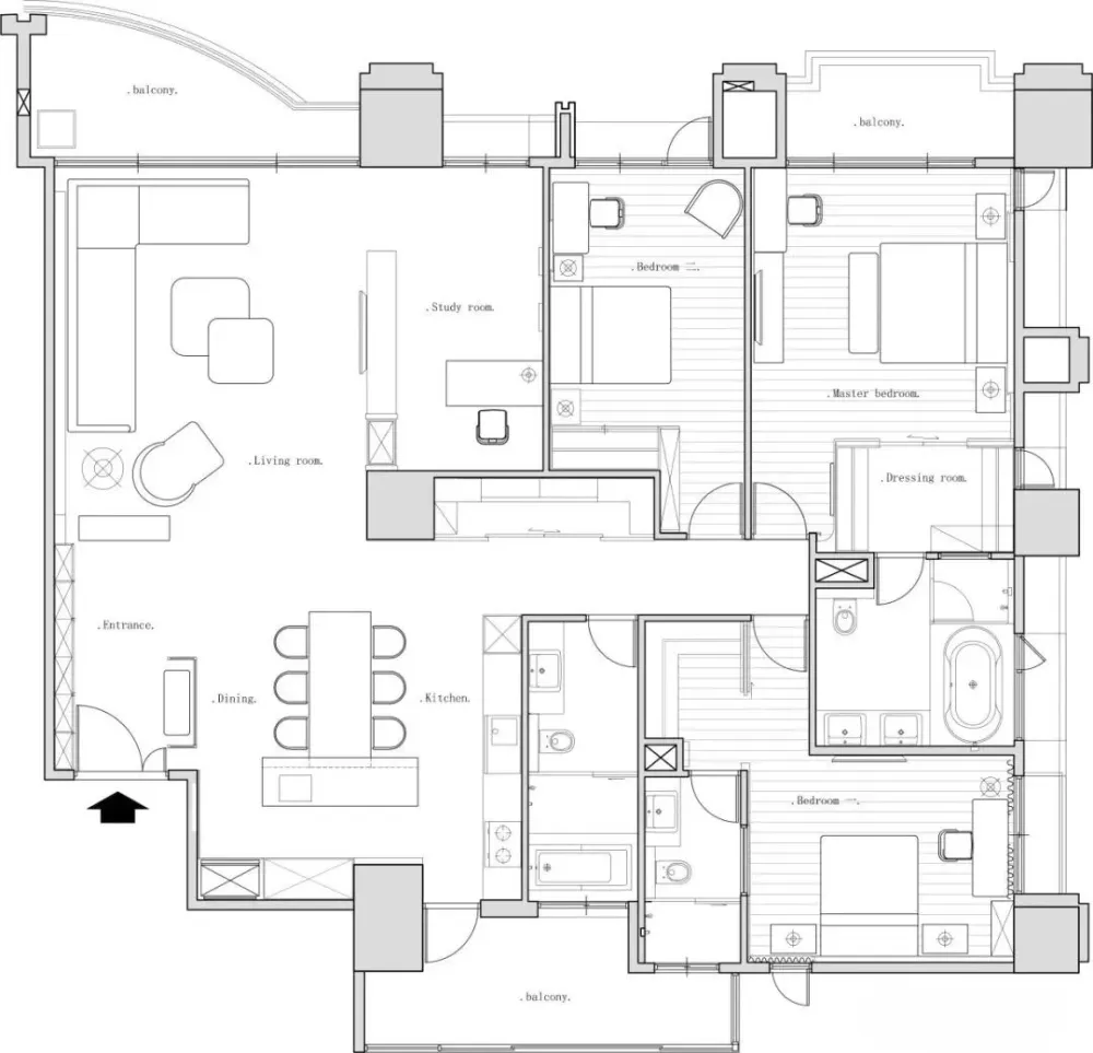 家装公寓三居室平面布局规划方案图合集丨670张JPG丨187M