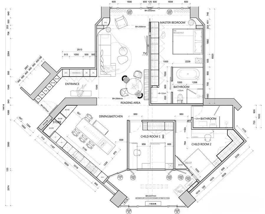 家装公寓三居室平面布局规划方案图合集丨670张JPG丨187M