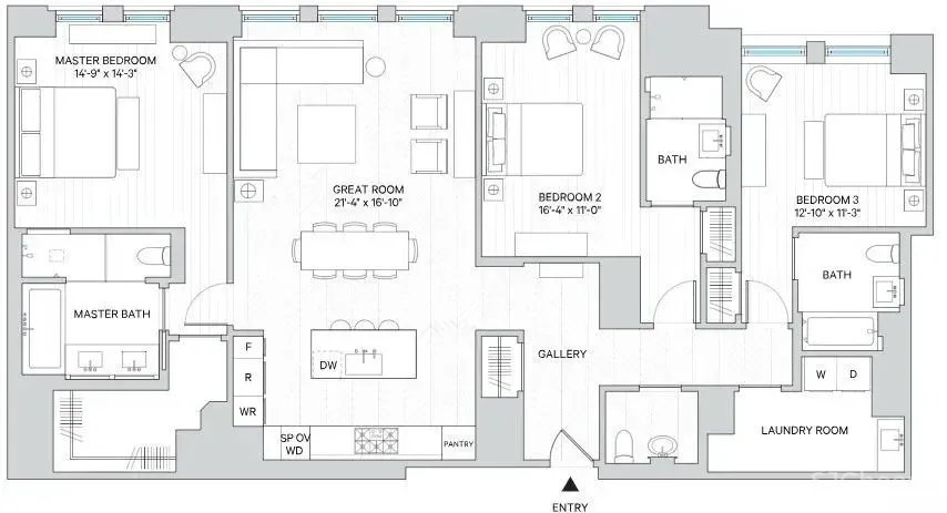 家装公寓三居室平面布局规划方案图合集丨670张JPG丨187M