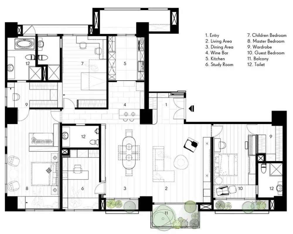 家装公寓三居室平面布局规划方案图合集丨670张JPG丨187M