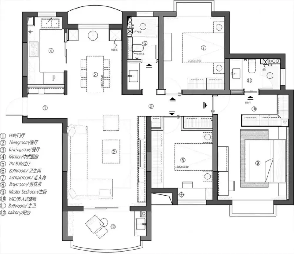 家装公寓三居室平面布局规划方案图合集丨670张JPG丨187M