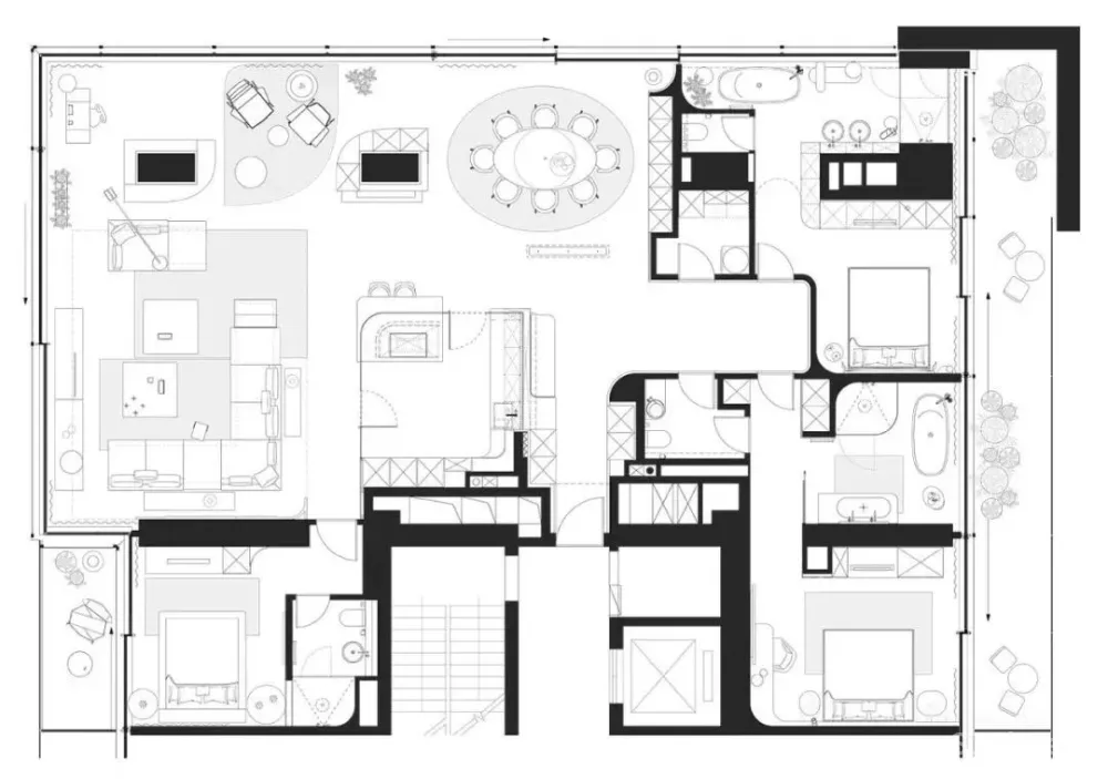 家装公寓三居室平面布局规划方案图合集丨670张JPG丨187M