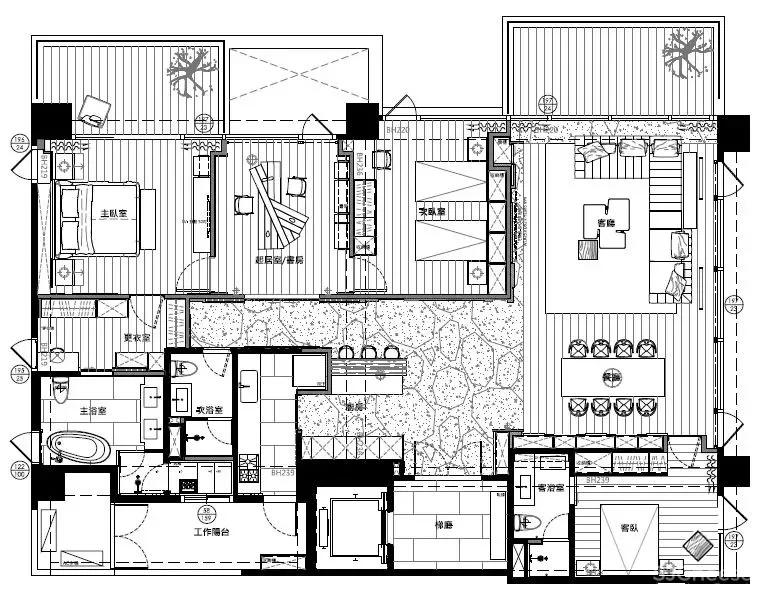 家装公寓三居室平面布局规划方案图合集丨670张JPG丨187M