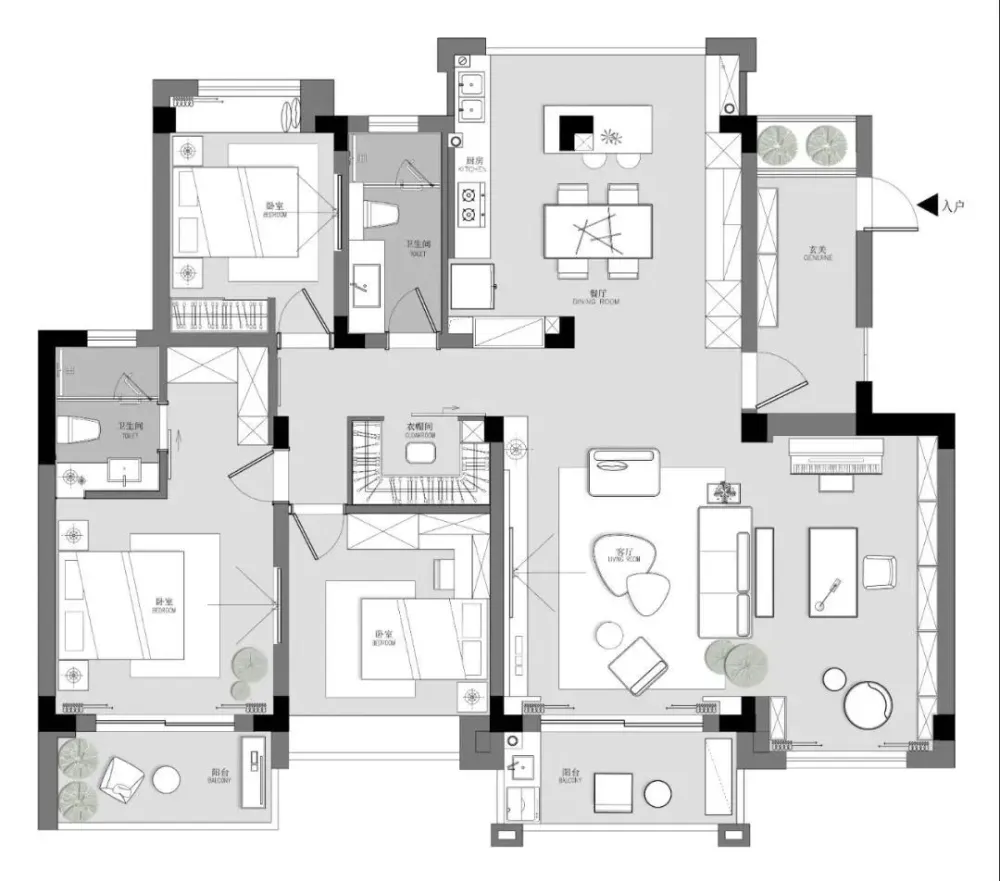 家装公寓三居室平面布局规划方案图合集丨670张JPG丨187M