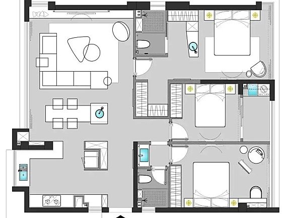 家装公寓三居室平面布局规划方案图合集丨670张JPG丨187M