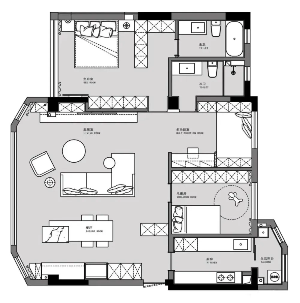 家装公寓三居室平面布局规划方案图合集丨670张JPG丨187M