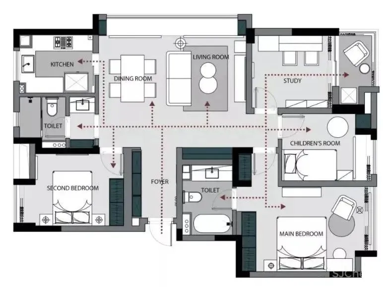 家装公寓三居室平面布局规划方案图合集丨670张JPG丨187M