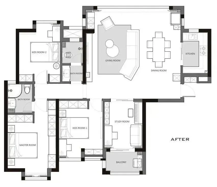 家装公寓三居室平面布局规划方案图合集丨670张JPG丨187M