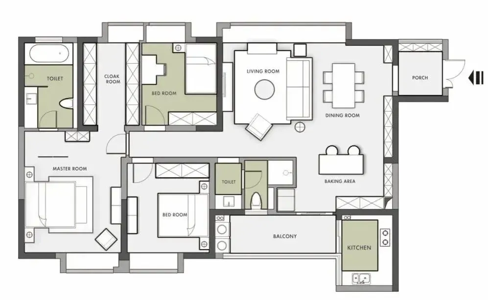 家装公寓三居室平面布局规划方案图合集丨670张JPG丨187M