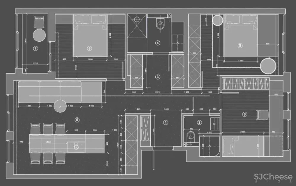 家装公寓三居室平面布局规划方案图合集丨670张JPG丨187M