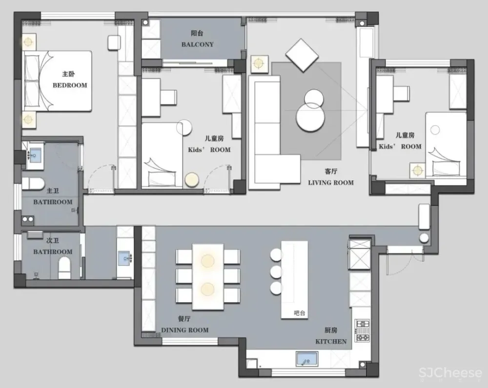 家装公寓三居室平面布局规划方案图合集丨670张JPG丨187M