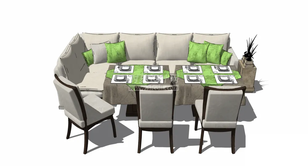 SU常用家具模型-咖啡厅桌椅沙发吧桌凳子茶几草图大师模型丨SKP格式 100个丨661M