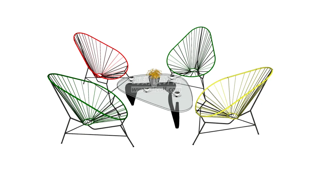SU常用家具模型-咖啡厅桌椅沙发吧桌凳子茶几草图大师模型丨SKP格式 100个丨661M