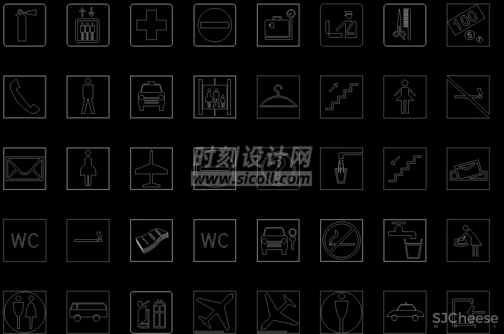 电气插座、灯具、开关、天花、符号、机电标识平立面图例图标CAD合集丨18.9M