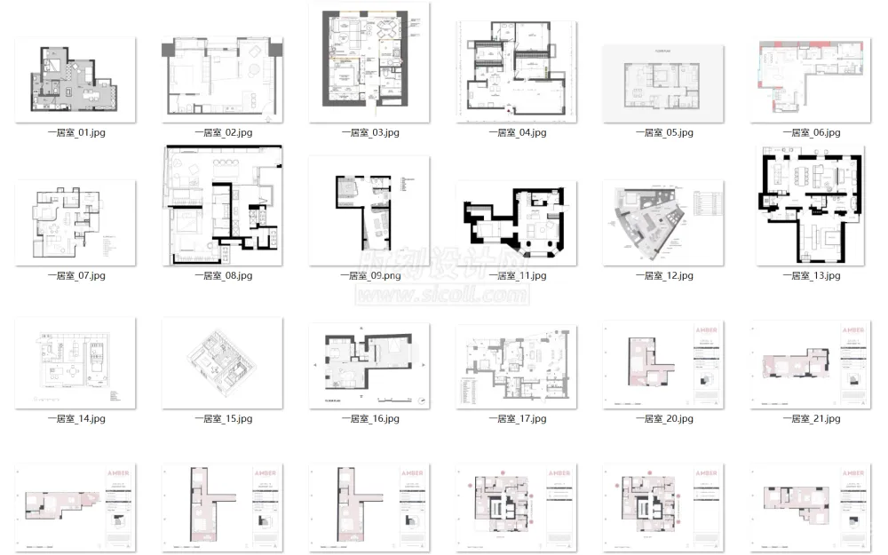 家装公寓一居室平面图合集-500张小户型平面图合集，请查收！