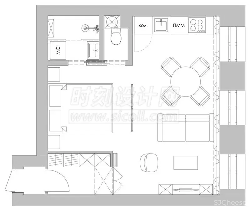 家装公寓一居室平面图合集-500张小户型平面图合集，请查收！