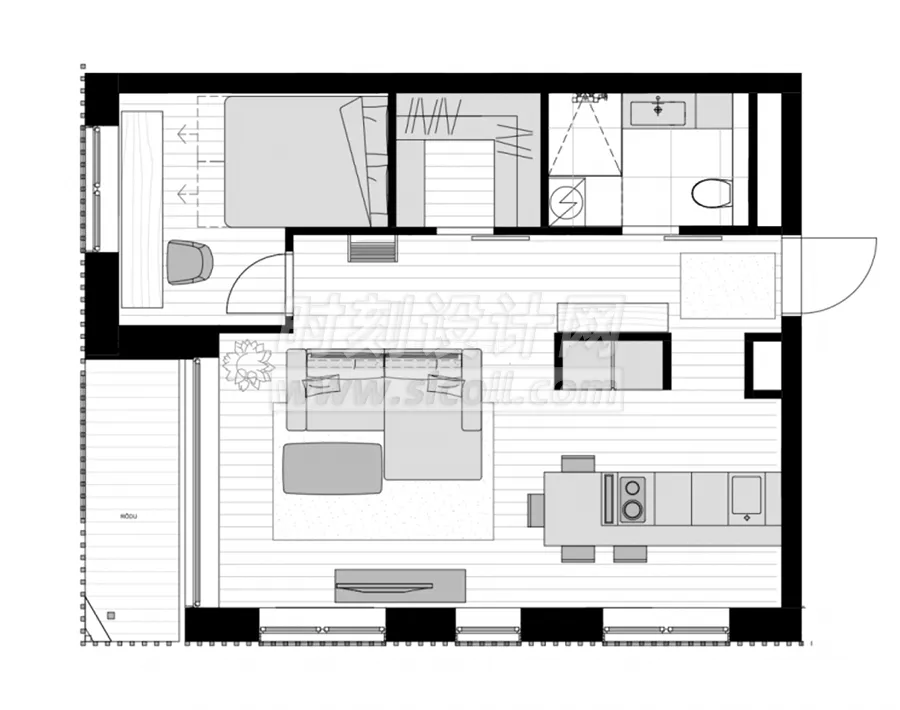 家装公寓一居室平面图合集-500张小户型平面图合集，请查收！