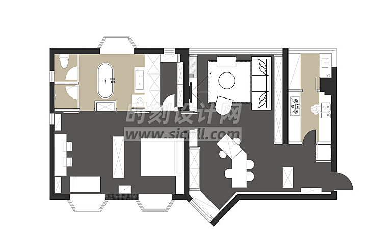 家装公寓一居室平面图合集-500张小户型平面图合集，请查收！