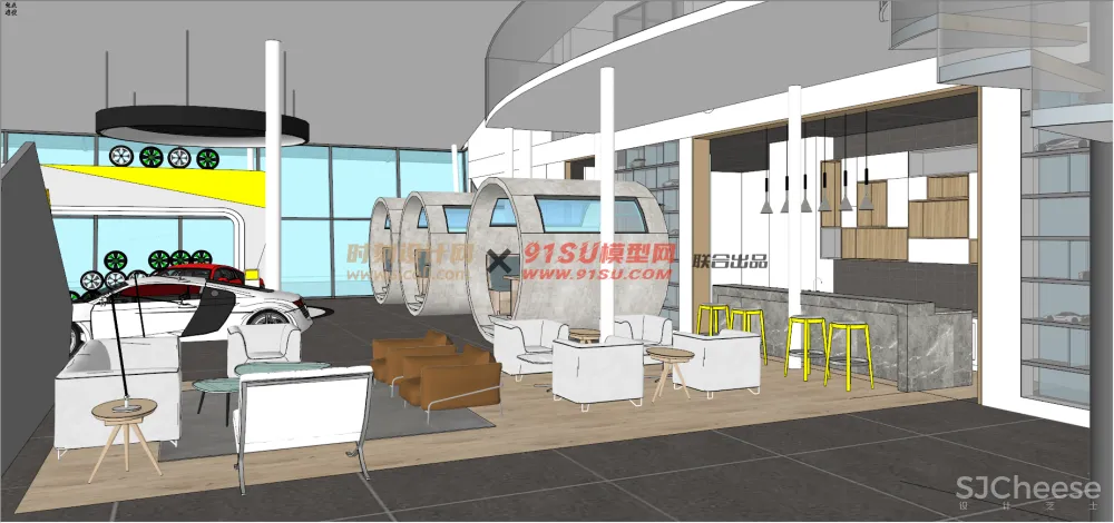 最新展台展厅展览专柜商业文化科技汽车空间SU模型丨18套SKP丨1.66G