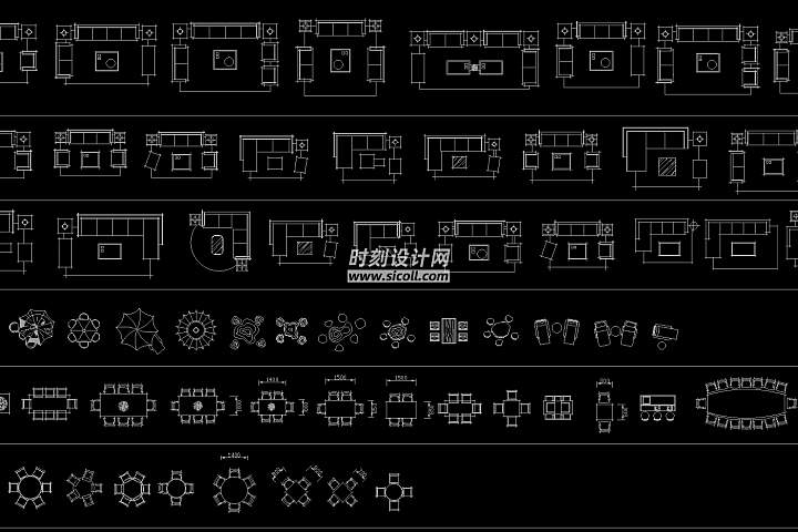手绘风CAD家具图块丨沙发桌椅凳子厨卫洁具楼梯电器汽车健身器材丨DWG格式丨4.7M