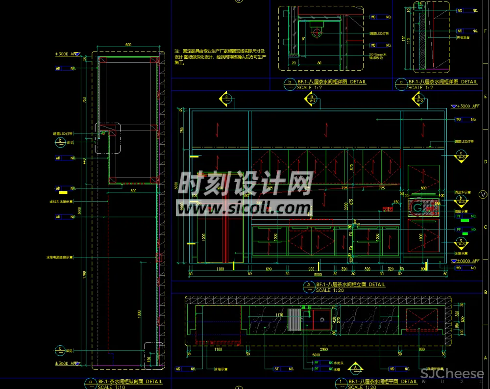 九大类CAD节点大样图合集丨施工图工艺节点天地墙石材铝板包柱子玻璃防火木门隔墙固定家具卫生间台上台下盆变形缝丨19.2M