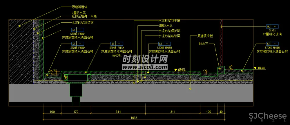 卫生间浴室CAD节点合集丨淋浴间浴缸浴室柜地漏回填玻璃门施工图收口工艺剖面丨26个丨DWG丨21.4M