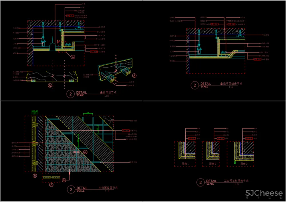 130个CAD详细节点CAD施工图,设计师必备节点大样图库