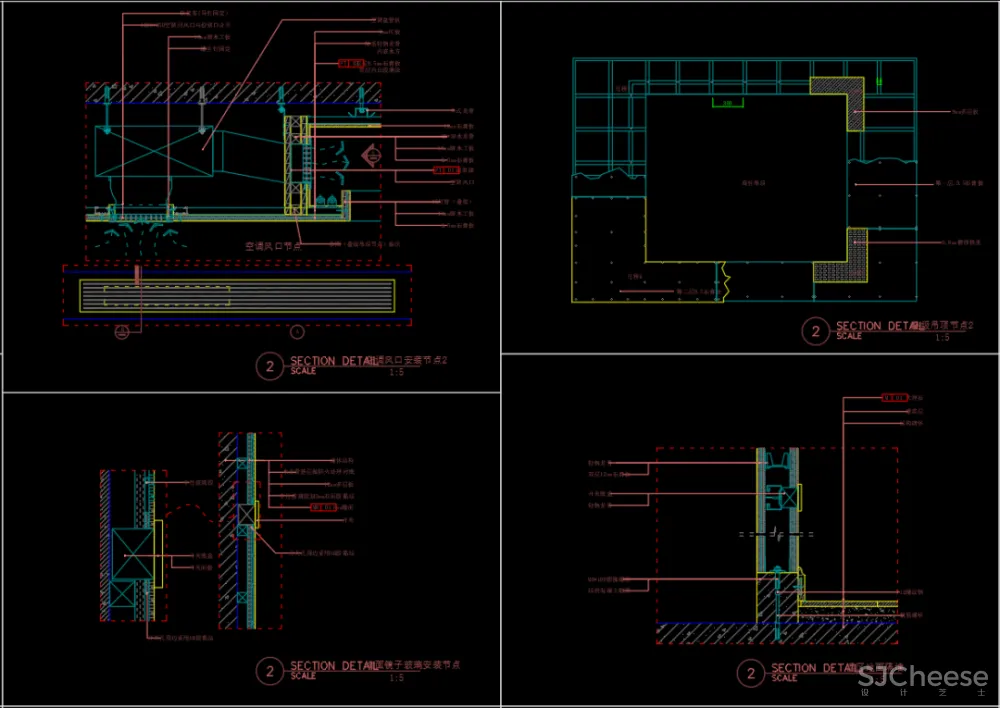 130个CAD详细节点CAD施工图,设计师必备节点大样图库