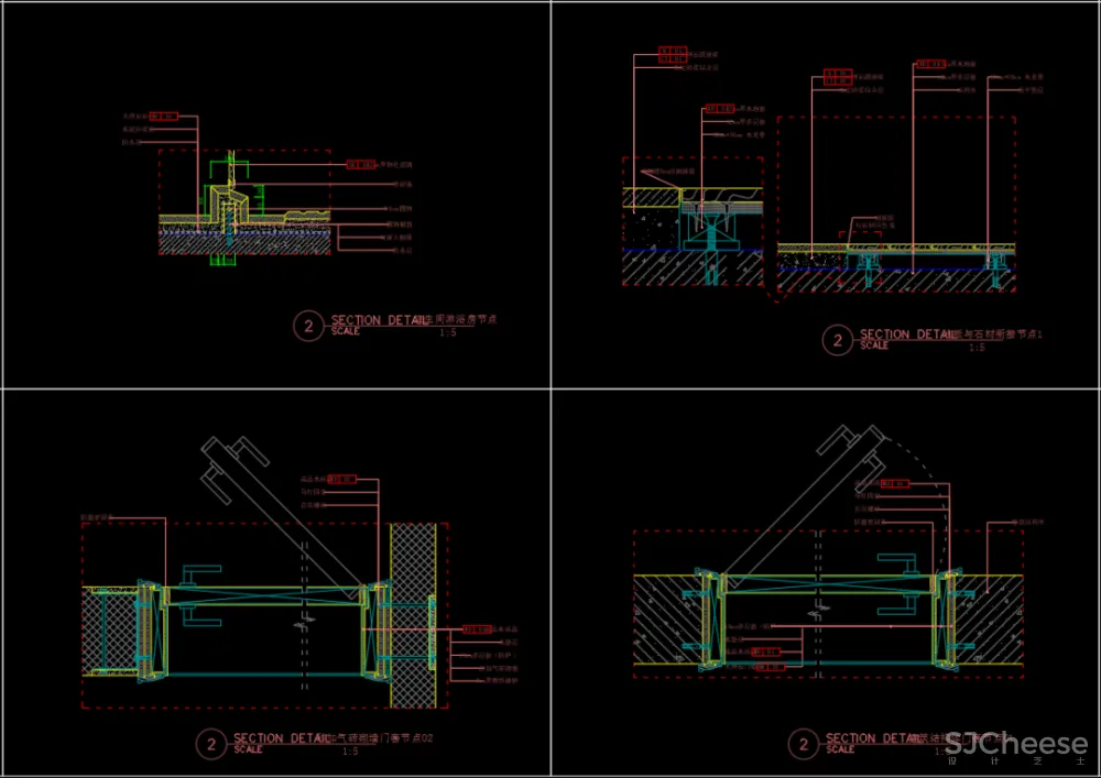 130个CAD详细节点CAD施工图,设计师必备节点大样图库