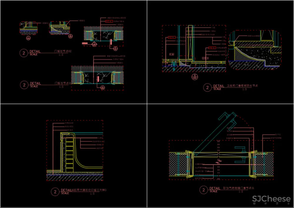 130个CAD详细节点CAD施工图,设计师必备节点大样图库