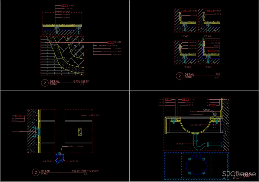 130个CAD详细节点CAD施工图,设计师必备节点大样图库
