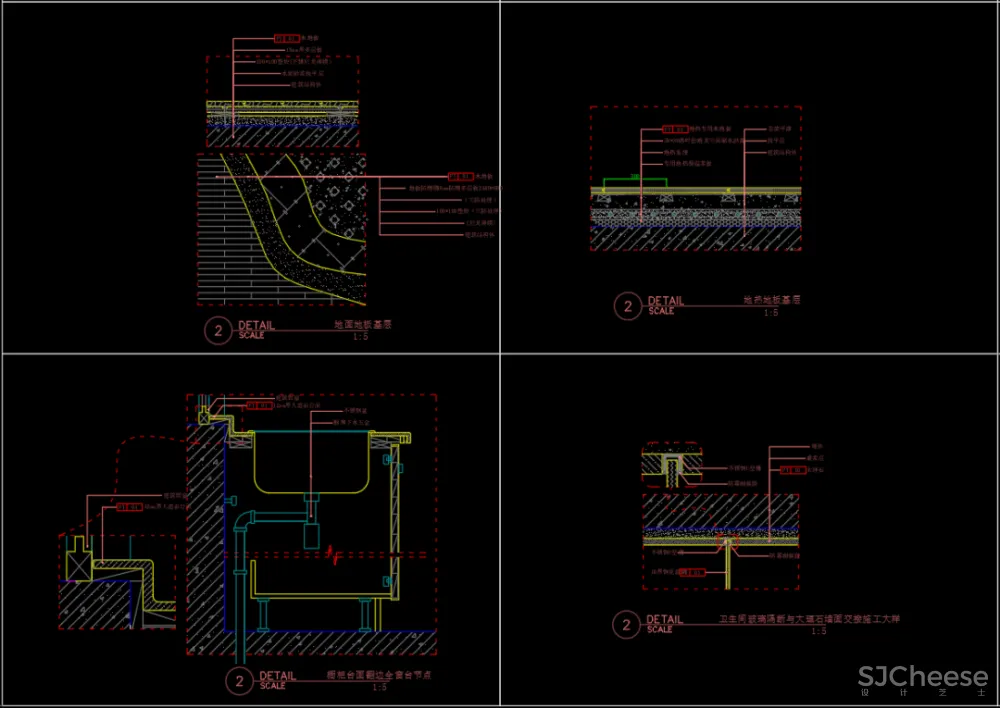 130个CAD详细节点CAD施工图,设计师必备节点大样图库