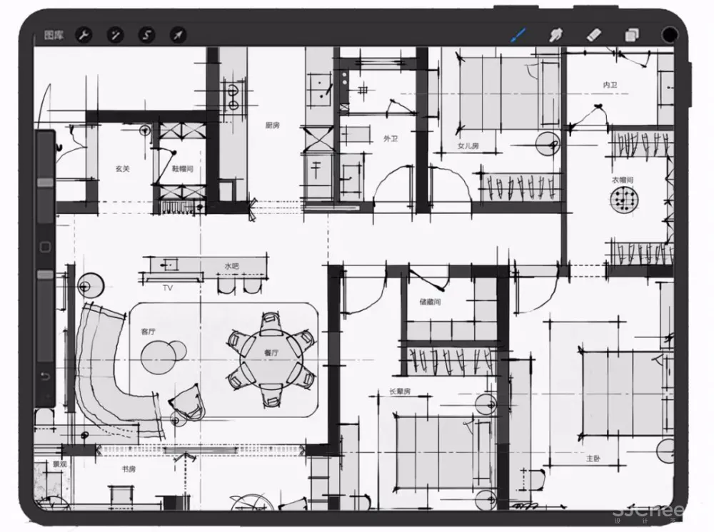 手绘专用Procreate笔刷你还没有吗?室内设计师方案手绘专用Procreate笔刷他来了!30大类1000款笔刷下载