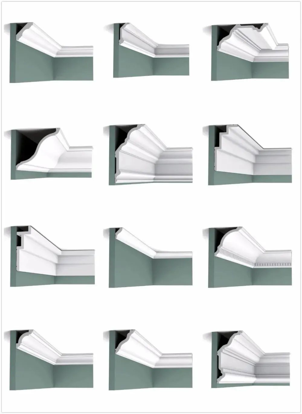 石膏线护墙板踢脚线天花线条CAD合集+参考高清图片大全专辑