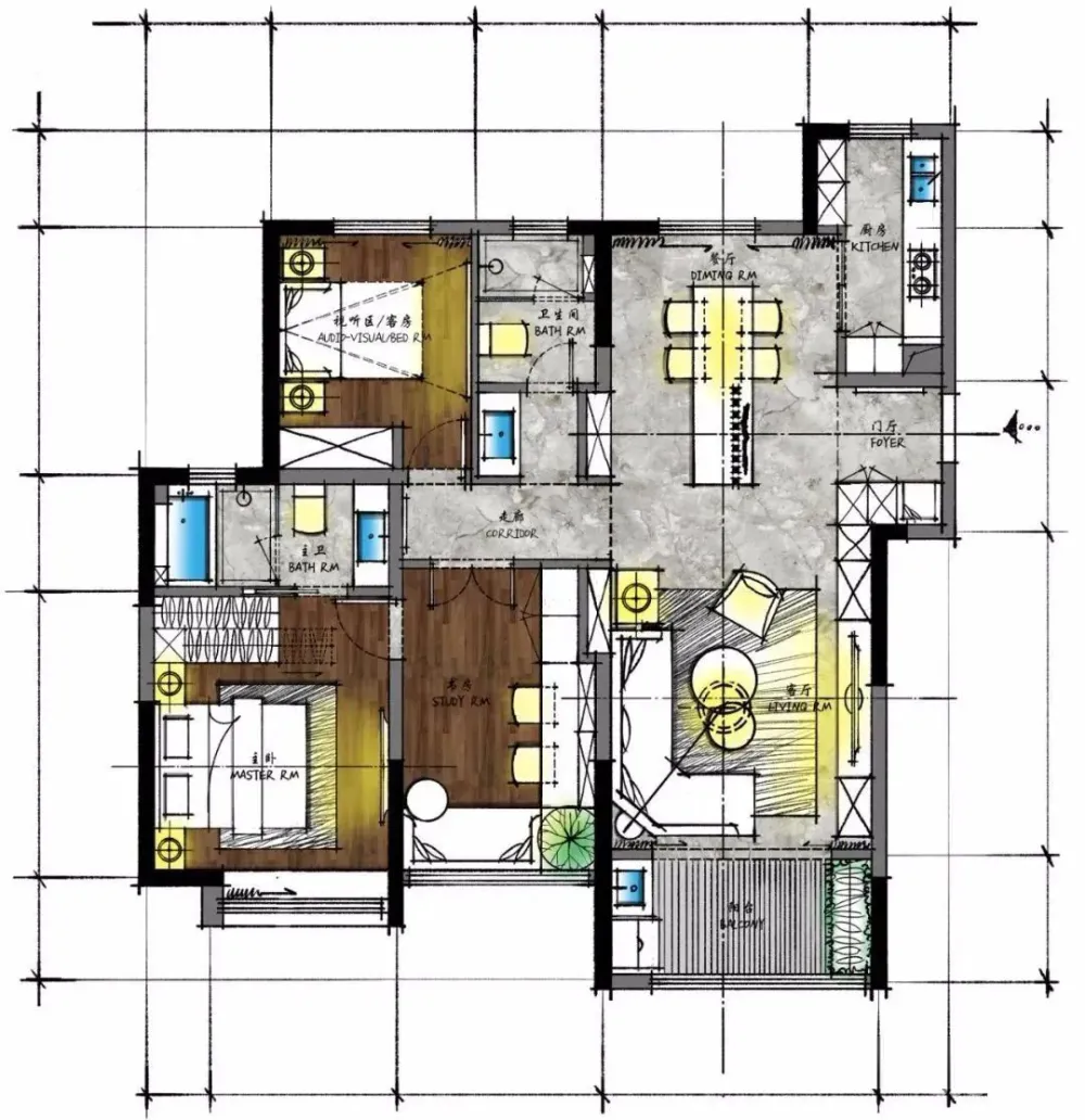室内设计SketchBook方案手绘笔刷合集-家具平立面材质肌理笔刷丨1768款丨3GB