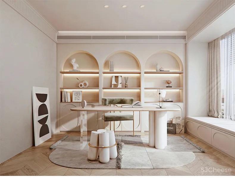 110套网红奶油风SU家装草图模型,客餐厅/厨房/卫生间/卧室/书房丨SKP格式丨20G