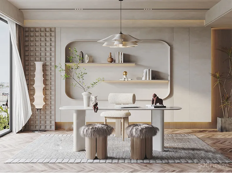 110套网红奶油风SU家装草图模型,客餐厅/厨房/卫生间/卧室/书房丨SKP格式丨20G