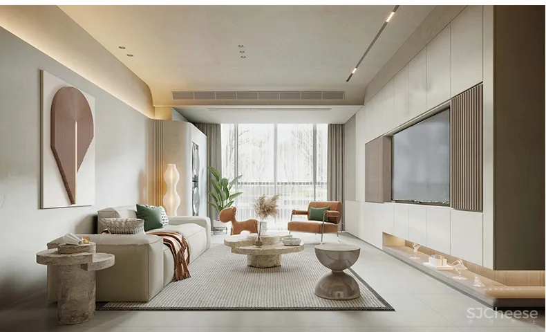 110套网红奶油风SU家装草图模型,客餐厅/厨房/卫生间/卧室/书房丨SKP格式丨20G