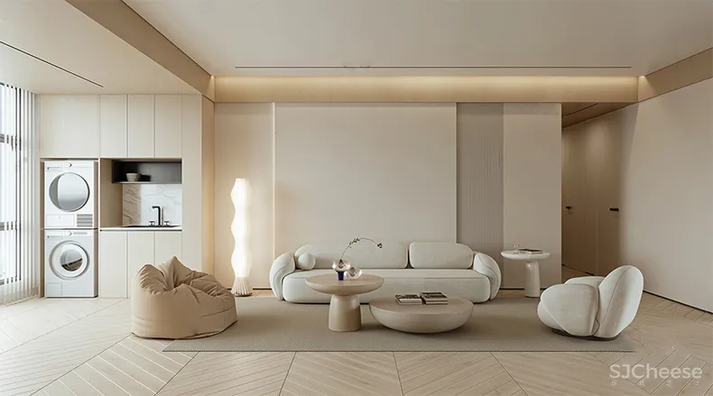 110套网红奶油风SU家装草图模型,客餐厅/厨房/卫生间/卧室/书房丨SKP格式丨20G