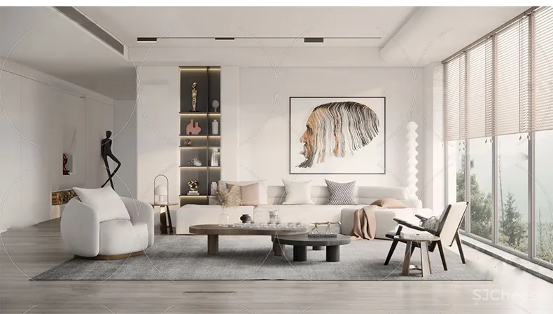 110套网红奶油风SU家装草图模型,客餐厅/厨房/卫生间/卧室/书房丨SKP格式丨20G