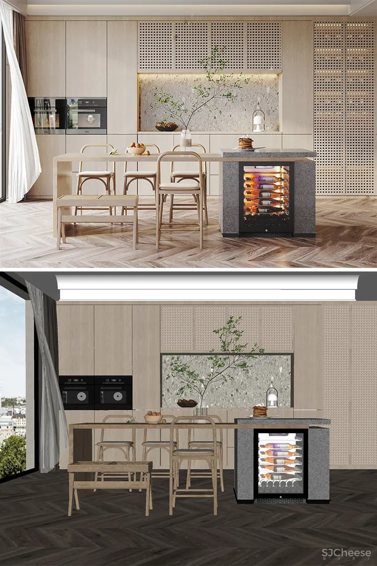 110套网红奶油风SU家装草图模型,客餐厅/厨房/卫生间/卧室/书房丨SKP格式丨20G