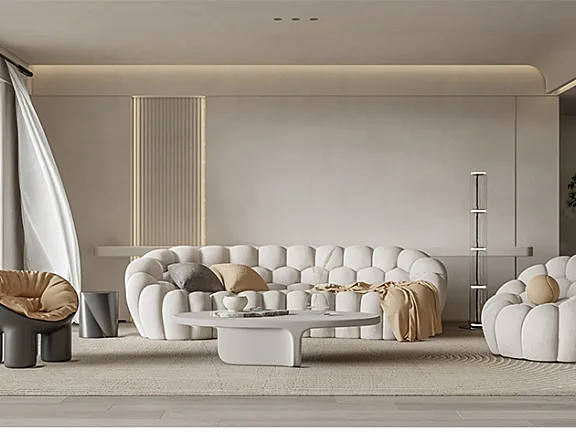 110套网红奶油风SU家装草图模型，客餐厅/厨房/卫生间/卧室/书房丨SKP格式丨20G