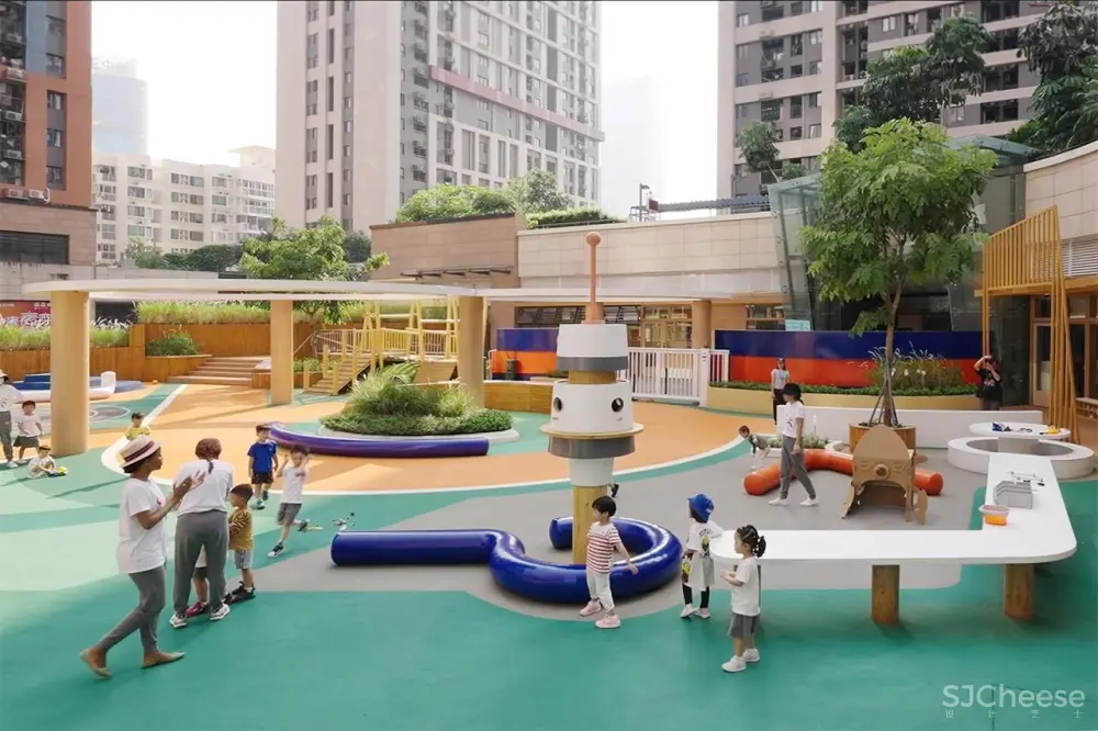 水泥都市中倡导户外教学的幼儿园, VMDPE圆道设计
