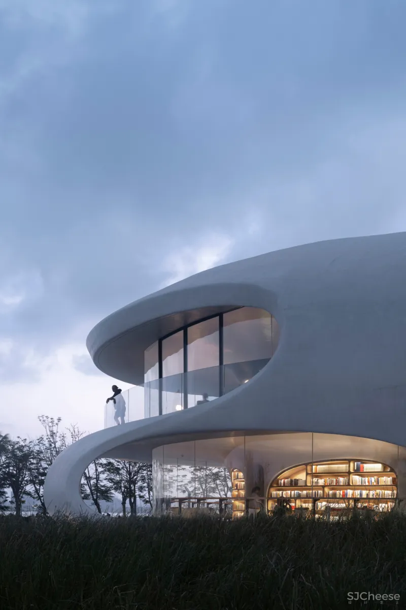 MAD在海口设计的「云洞图书馆」建成!室内外混凝土整体浇筑一次成型!