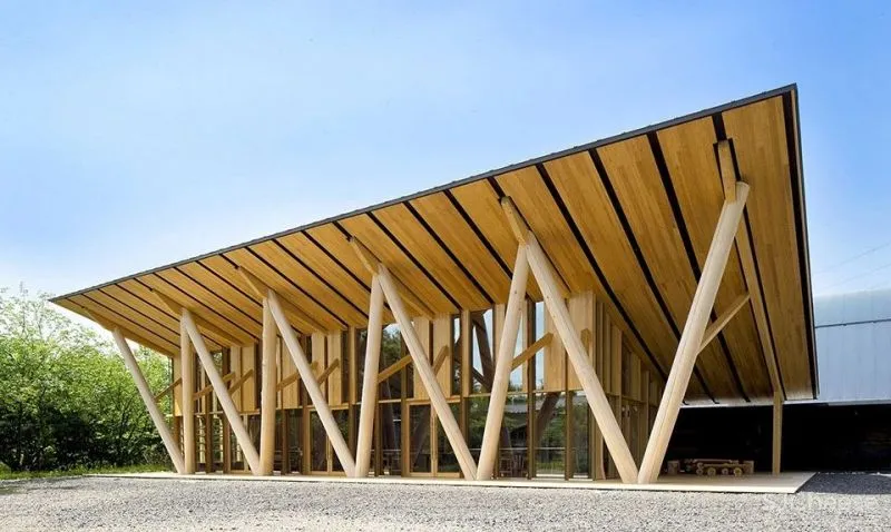 隈研吾事务所新作 林业学院的工作坊 morinos教学展亭