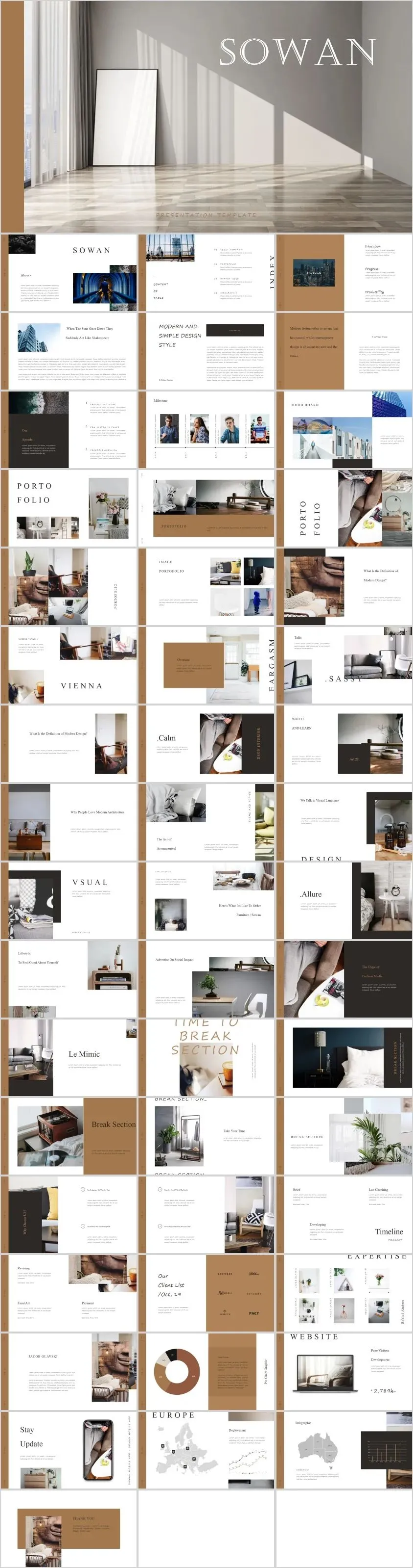 47套室内设计高端PPT方案汇报文本模板丨可编辑PPT丨604M