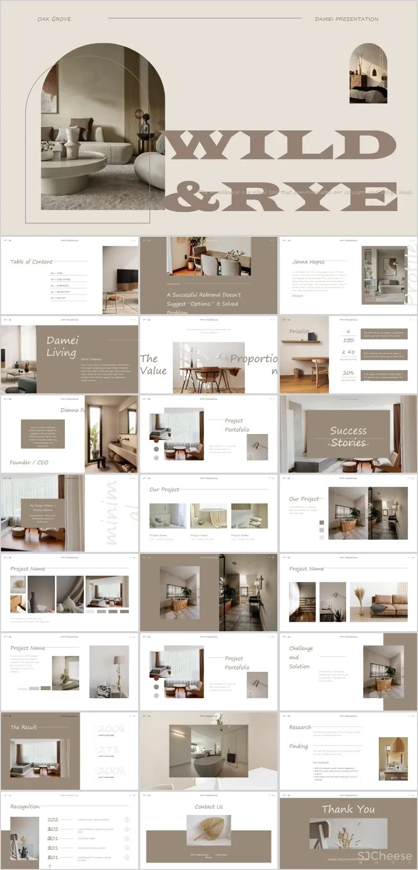 47套室内设计高端PPT方案汇报文本模板丨可编辑PPT丨604M